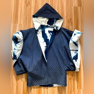 Indigo dyed Upstate kimono/poncho-like jacket